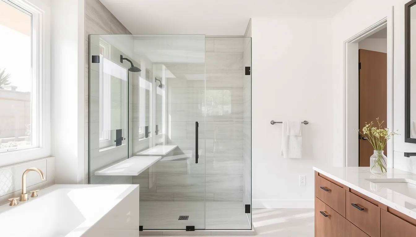 Shower Door Installation in San Diego, CA — Custom frameless shower doors measured and installed.