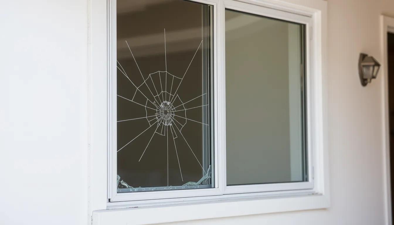 Window Glass Repair in San Diego, CA — Cracked glass replaced and sealed to match.